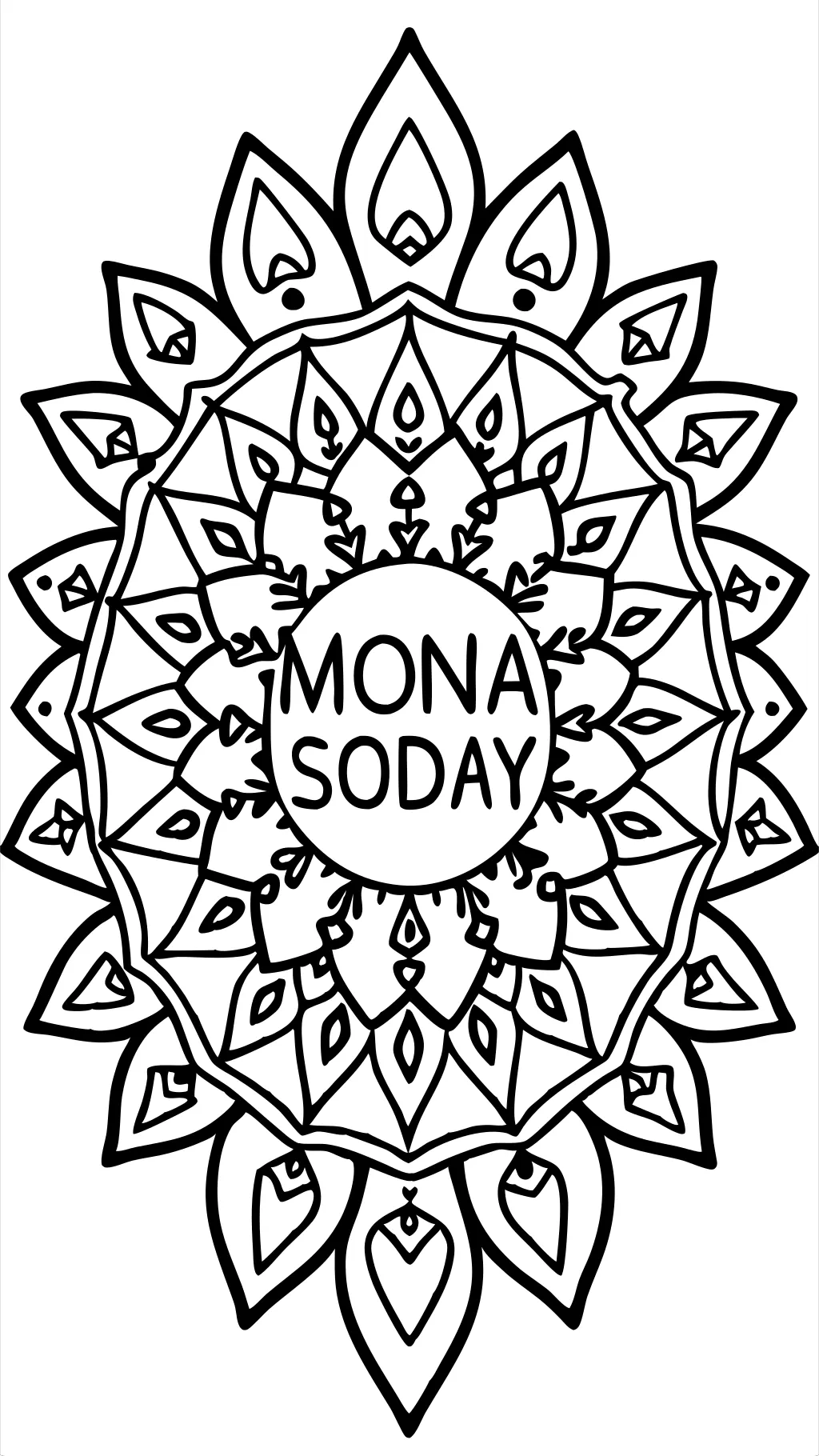 Páginas para colorear de mandala del lunes